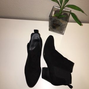 Black suede ankle booties